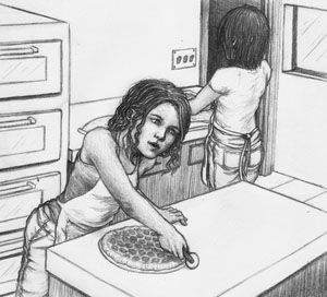 Sisters from a Dream with Pizza